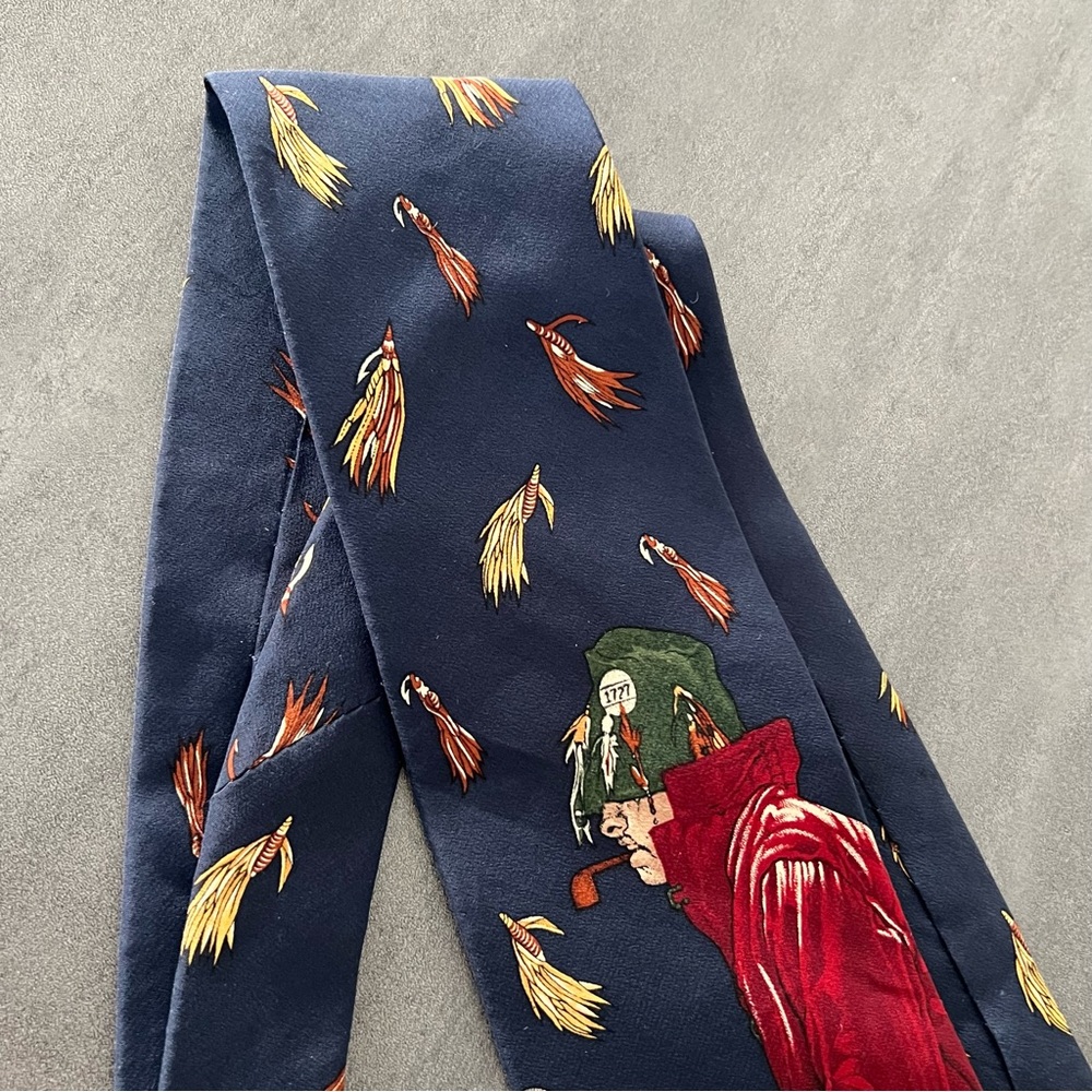 VTG 1994 Norman Rockwell Fly Fishing Fisherman Silk Tie Saturday‎ Evening Post - Picture 3 of 8